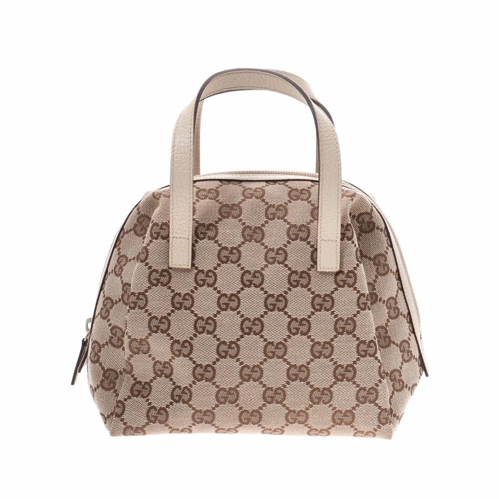 Gucci Beige GG Canvas Leather Handbag